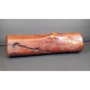 Rustic Hand-Carved Log Candle Holder 12″ × 3.25″ × 3″ Wood Centerpiece